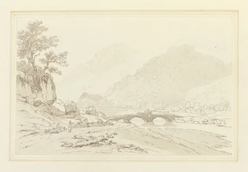 The Grange of Borrodale (pióro i atrament z wc nad grafitem na papierze tkanym)
